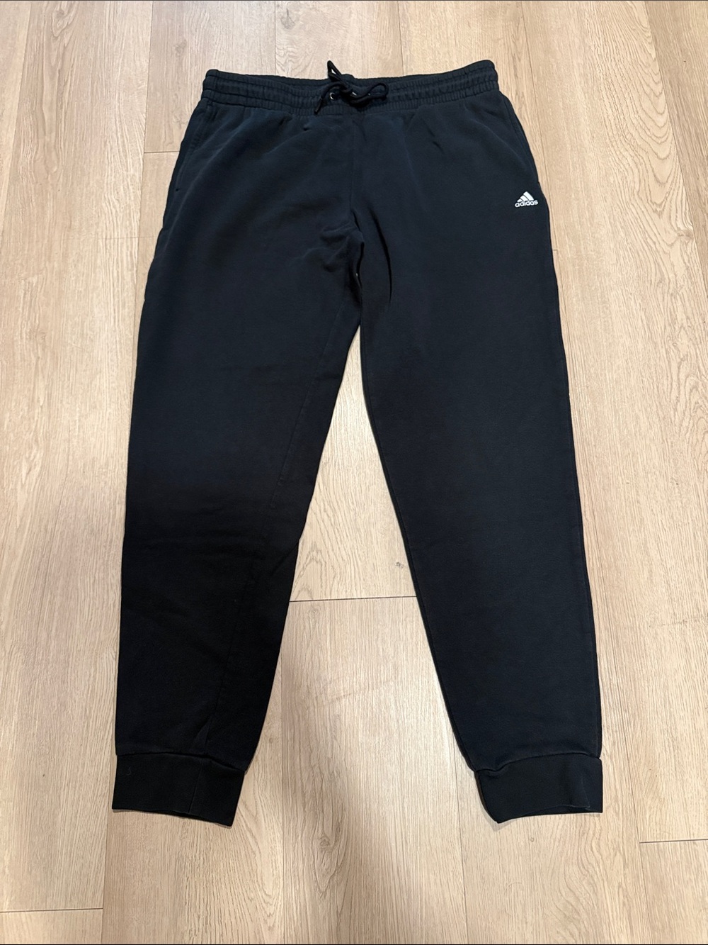 adidas Black Men’s Fleece Joggers with Drawcord